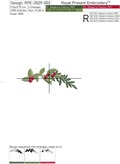 Holly and Poinsettia Corner Machine Embroidery Designs - 2 sizes