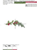 Holly and Poinsettia Corner Machine Embroidery Designs - 2 sizes