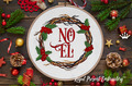 Holly and brushwood wreath Machine embroidery design - 2 sizes