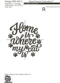 Home is where my cat is inscription Machine Embroidery Design - 6 sizes