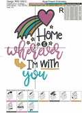 Home is wherever I'm with you Embroidery Design - 5 sizes