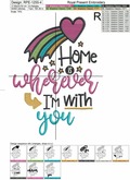 Home is wherever I'm with you Embroidery Design - 5 sizes