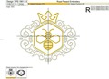 Honey Bee Machine Embroidery Design - 5 sizes