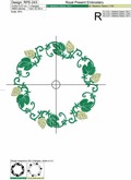 Hop Wreath Machine Embroidery Design - 4 sizes