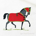 Horse in a red blanket Machine Embroidery Design - 3 sizes
