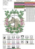 Horse in flowers Machine Embroidery Design - 4 sizes