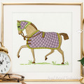 Horse in purple blanket Machine Embroidery Design - 3 sizes