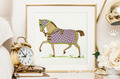 Horse in purple blanket Machine Embroidery Design - 3 sizes