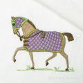 Horse in purple blanket Machine Embroidery Design - 3 sizes