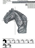 Horse portrait Machine Embroidery Design - 3 sizes