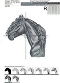 Horse portrait Machine Embroidery Design - 3 sizes
