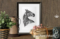 Horse sketch machine embroidery design - 6 sizes
