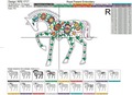 Horse with Moravian folk ornaments Appliqué Embroidery Design - 3 sizes