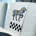 Horse with checkered saddle appliqué - 5 sizes