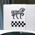Horse with checkered saddle appliqué - 5 sizes