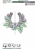 Horseshoe machine embroidery design - 8 sizes