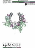 Horseshoe machine embroidery design - 8 sizes