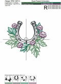 Horseshoe machine embroidery design - 8 sizes