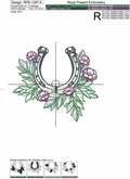 Horseshoe machine embroidery design - 8 sizes