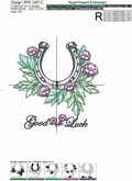 Horseshoe machine embroidery design - 8 sizes