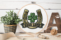 Horseshoe with good luck text machine embroidery design - 6 sizes