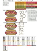Hot Dogs Machine Embroidery Design - 3 sizes