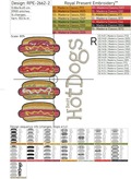 Hot Dogs Machine Embroidery Design - 3 sizes