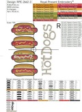 Hot Dogs Machine Embroidery Design - 3 sizes