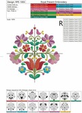 Hungarian Kalocha floral Machine embroidery design - 2 sizes