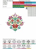 Hungarian Kalocha floral Machine embroidery design - 2 sizes