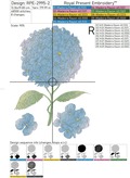 Hydrangea Design for Embroidery Machines - 2 sizes