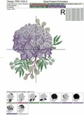 Hydrangea bouquet Machine Embroidery Design - 3 sizes
