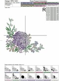 Hydrangea corner Machine Embroidery Design - 3 sizes