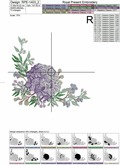 Hydrangea corner Machine Embroidery Design - 3 sizes