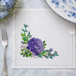 Motif de broderie machine Hydrangea corner - 3 tailles
