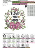 I Love You Mom Frame Machine Embroidery Design - 3 sizes