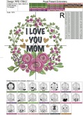 I Love You Mom Frame Machine Embroidery Design - 3 sizes