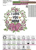 I Love You Mom Frame Machine Embroidery Design - 3 sizes
