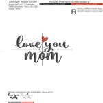 Love You Mom and baby Bunnies - 4 sizes