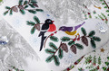 ITH Christmas stocking with Bullfinch and Tit for Cutlery embroidery design - 2 sizes