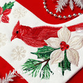 ITH Christmas stocking with Cardinal machine embroidery design - 5 sizes