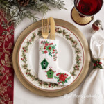 ITH Christmas Cutlery Stocking with Birdhouses machine embroidery design - 2 sizes