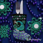 ITH Christmas stocking with Peacock for Cutlery