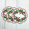 ITH Holly Christmas coaster - 5 sizes