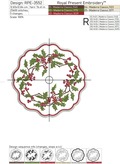 ITH Holly Christmas coaster - 5 sizes