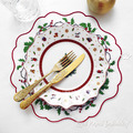 ITH Holly Christmas table placemat design for industrial machine - 2 sizes