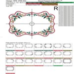 Scalloped Christmas Placemat with Fir Branches and Berries In the Hoop - 7 sizes
