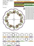 ITH Pansies and daisies placemat machine embroidery design - 6 sizes