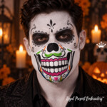 Calavera Face Mask ITH – Free Machine Embroidery Design - 3 sizes
