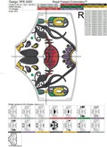 ITH Sugar Skull Face Mask with earrings Machine Embroidery design - 3 sizes